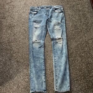 American Eagle Outfitters Light Blue Distressed Skinny Jeans